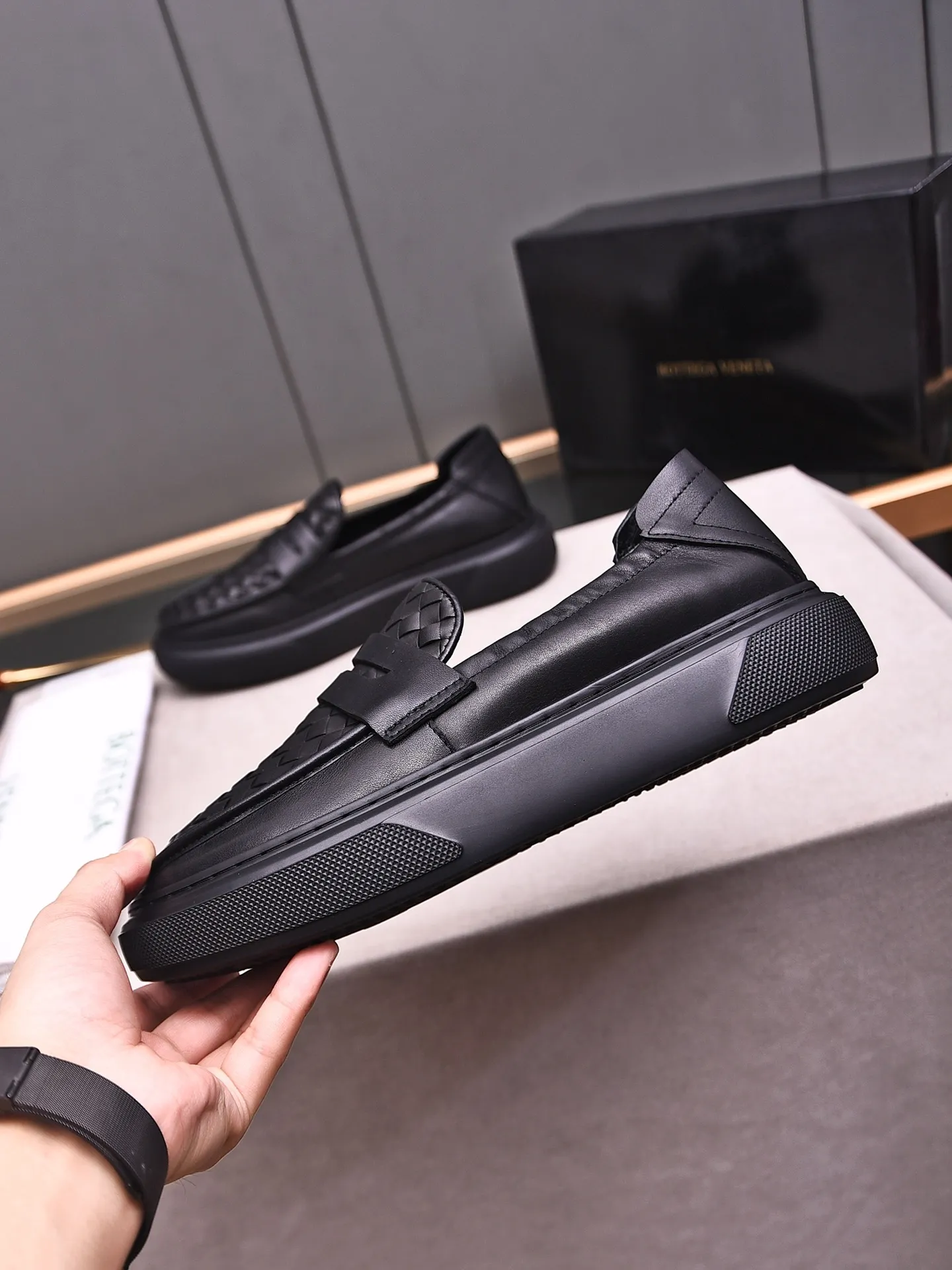 Men's Men's Shoes💰520 [One-step-up] BOTTEG* VENET* - high-end boutique Size: 38-44 (45 customized) BV new product, first-layer cowhide artificially woven classic style and contemporary fashion temperament harmoniously blend, rubber sole is light and flexible, water-dyed cowhide lining! [Taobao, Tmall, and live streaming are the first choices]